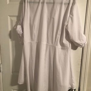 New York and company white high low shirt
